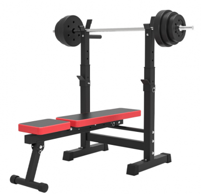 Home Training Fitness Gym Workout Weight Lifting Adjustable Squat Dumbbell Bench Rack with Bench Press