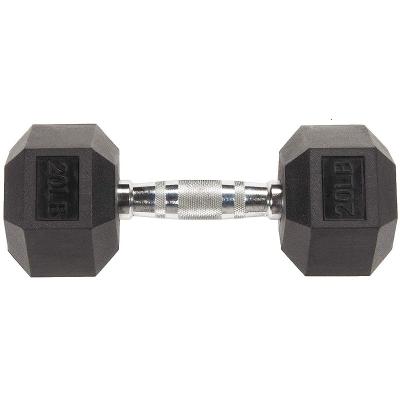 Basics Rubber Encased Hex Dumbbell Hand Weight