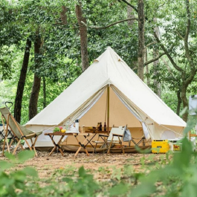 Luxury Glamping 3m 4m 5m 6m Outdoor Cotton Canvas Bell Tent